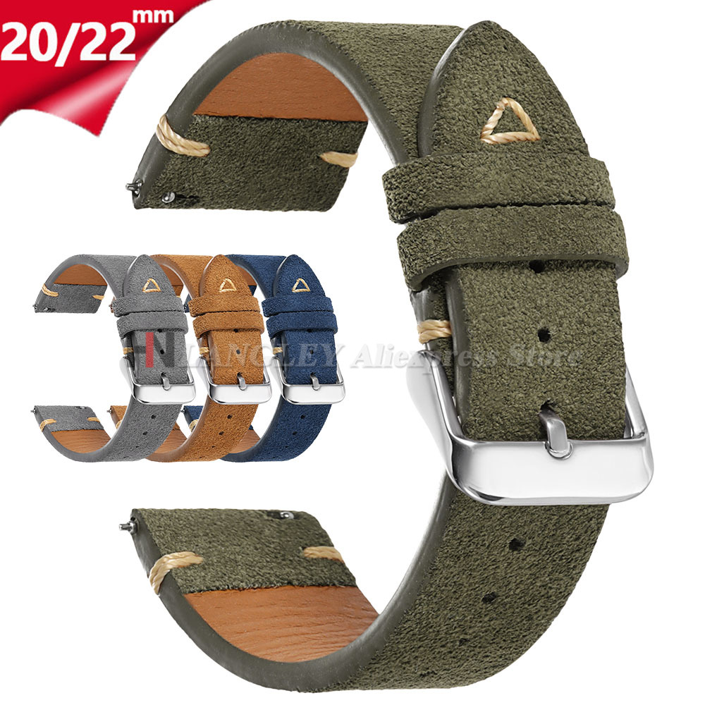 Suede Strap Watch - Suede Watch Strap 20mm 22mm Unisex