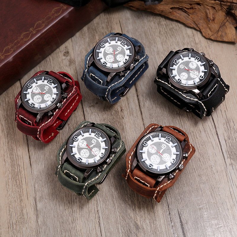 New Retro Mens Watches Genuine - đánh giá và giá Leather Watch Band Men