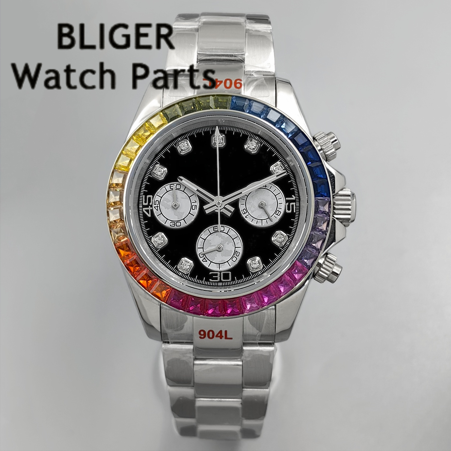 BLIGER Black Panda Dial Multic - đánh giá và giá Rubber Strap Diver