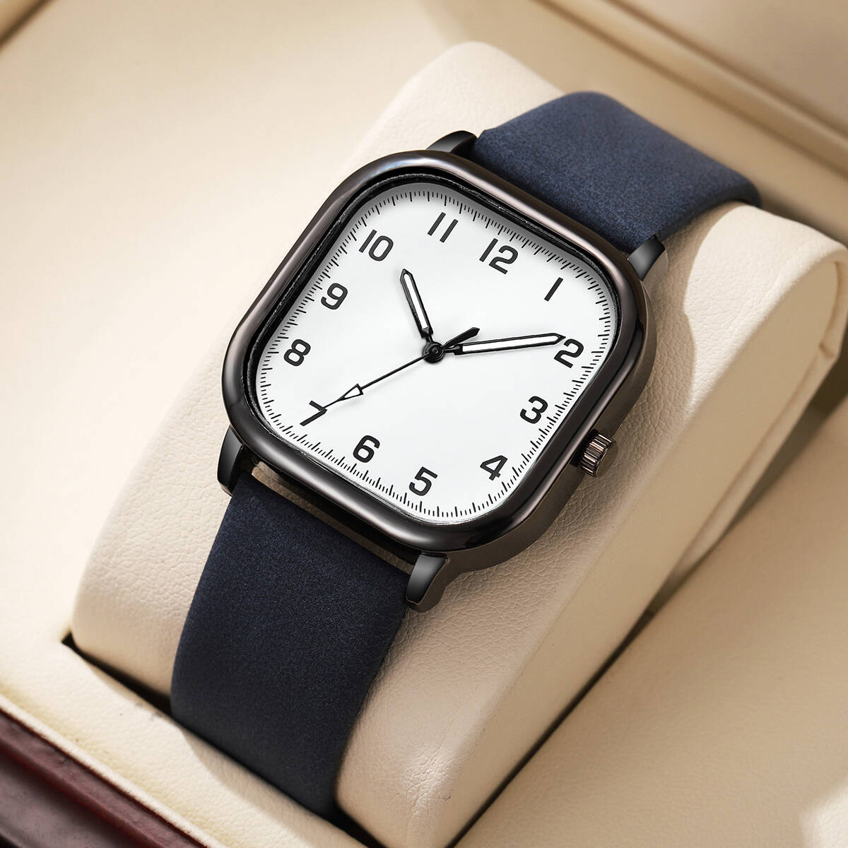 Fashion Square Men Watches Sim - đánh giá và giá Leather Watch Band Men