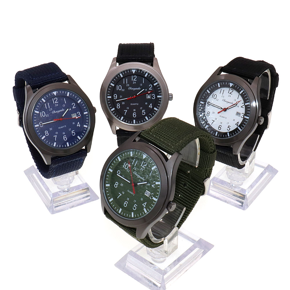 Luxury Men's Quartz Watch Spor - đánh giá và giá Canvas Strap Watch