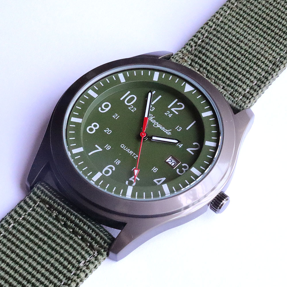 Luxury Men's Quartz Watch Spor - đánh giá và giá Canvas Strap Watch