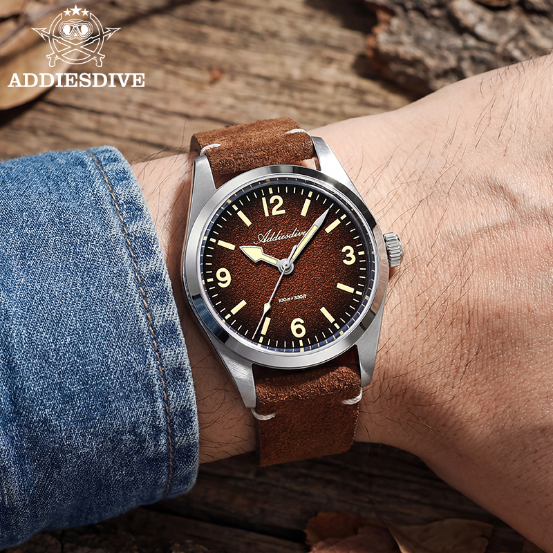 ADDIESDIVE Japan 2035 Super Lu - đánh giá và giá Suede Strap Watch