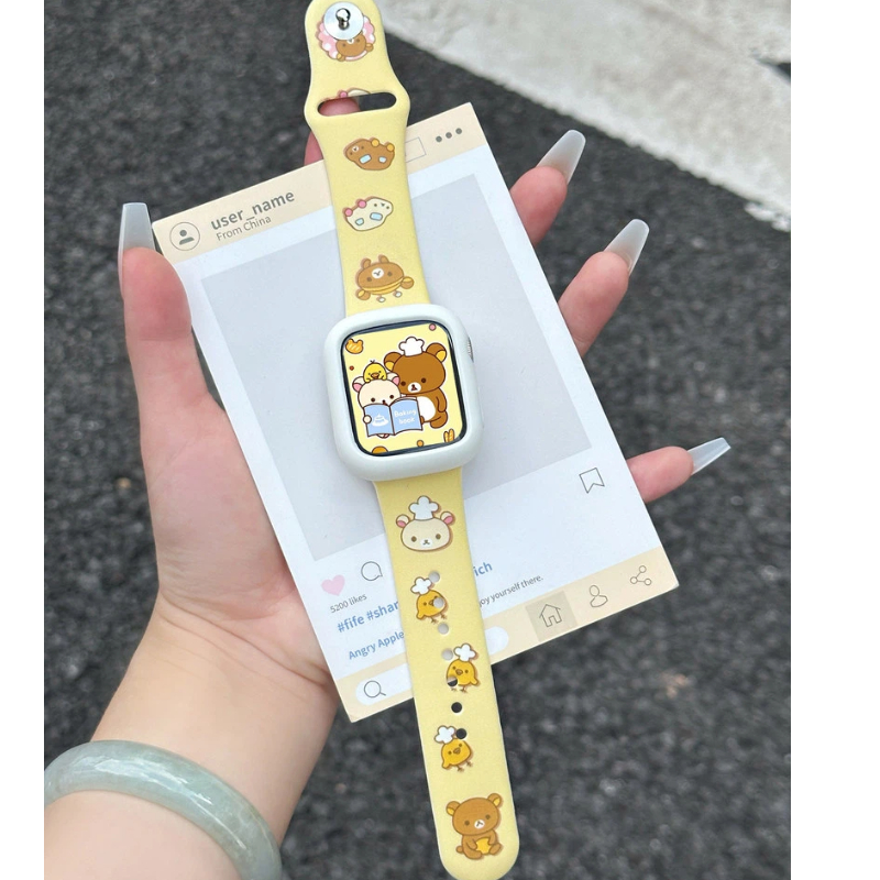 Cute Rilakkuma Print Silicone  - đánh giá và giá Silicone Band Women