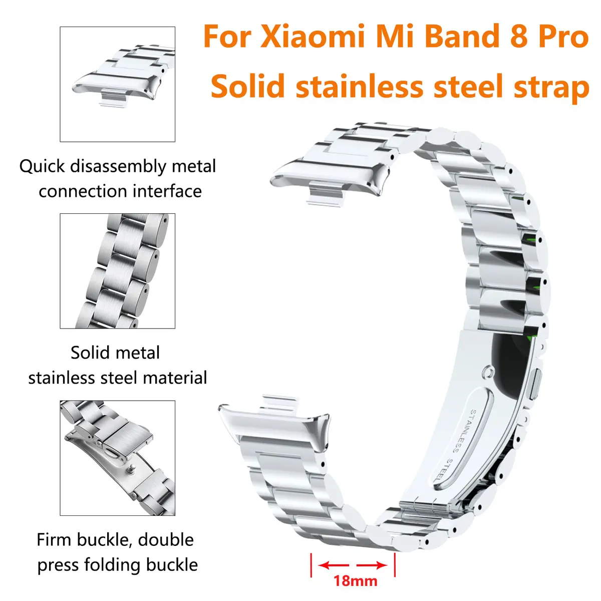 Suitable for Xiaomi band 8pro  - đánh giá và giá Mesh Strap Metal