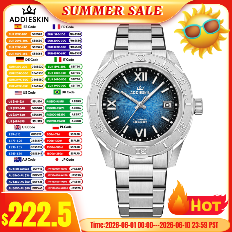 AddiesKin K002 Automatic Mecha - đánh giá và giá Stainless Bracelet Diver