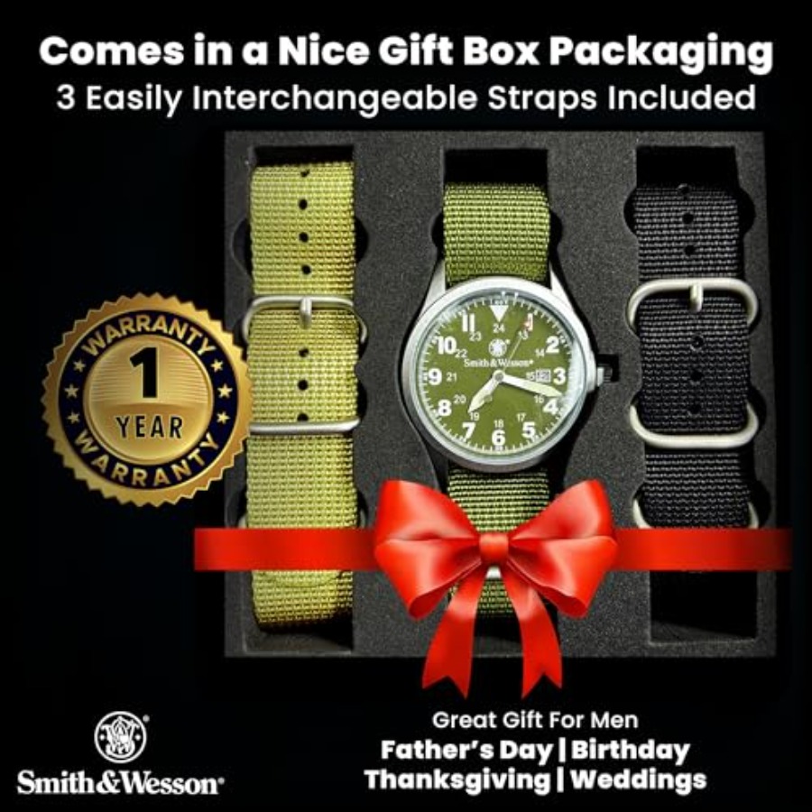 Men's Military Watch, 3 Interc - đánh giá và giá Canvas Strap Watch