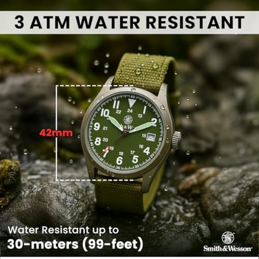 Men's Military Watch, 3 Interc - đánh giá và giá Canvas Strap Watch