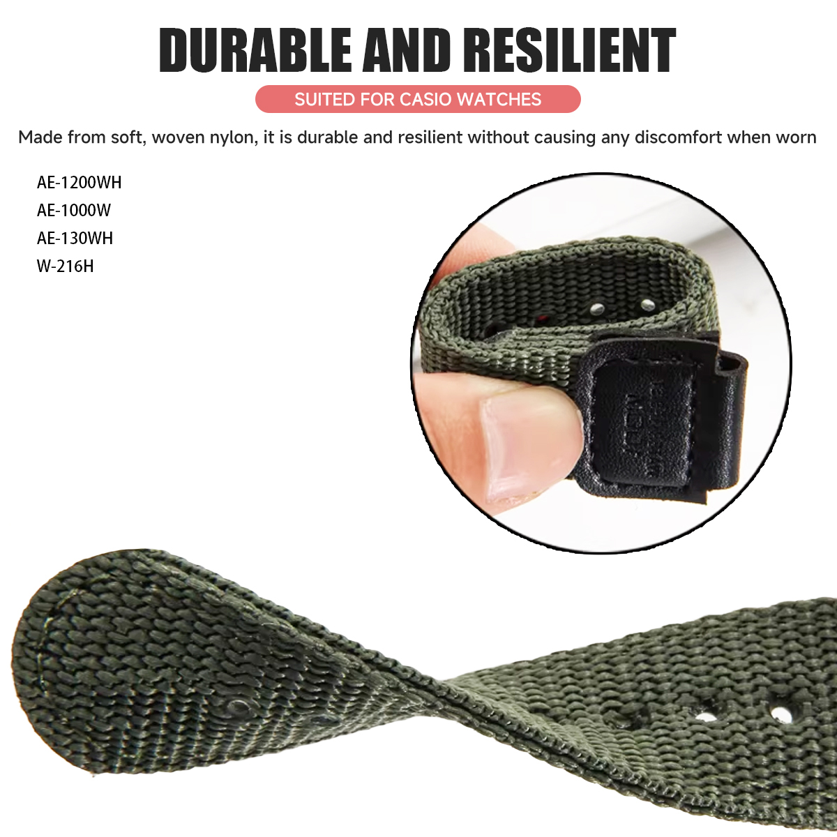 18mm Nylon Strap for Casio AE1 - đánh giá và giá Canvas Strap Watch