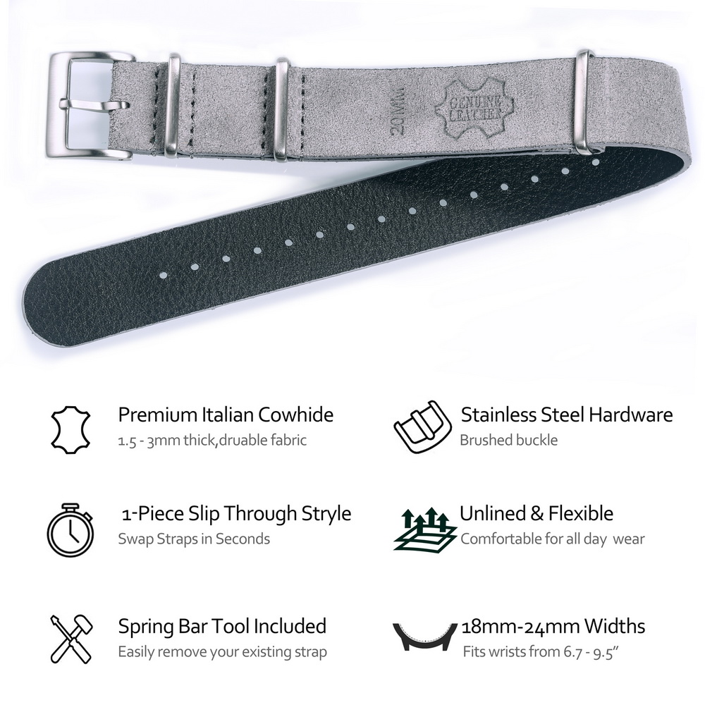HEMSUT Genuine Leather Watch B - đánh giá và giá Tropic Strap Vintage
