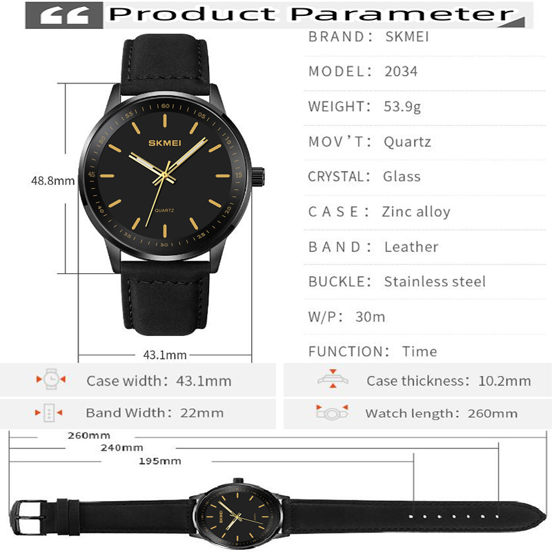 Skmei Original Brand Quartz Wa - đánh giá và giá Leather Watch Band Men